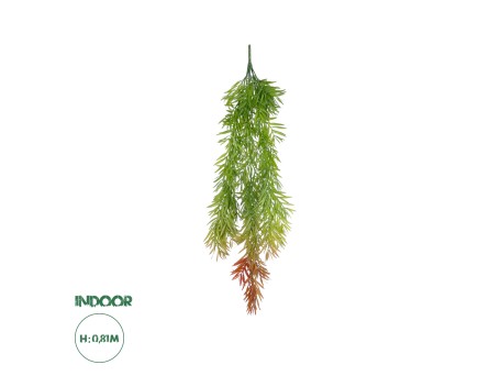 GloboStar® Artificial Garden HANGING BARLEY 20858 Τεχνητό Διακοσμητικό Κρεμαστό Φυτό Κριθάρι Μ26 x Π15 x Υ81cm