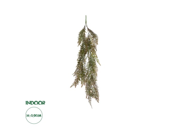 GloboStar® Artificial Garden HANGING FERN 20860 Τεχνητό Διακοσμητικό Κρεμαστό Φυτό Φτέρη Μ28 x Π15 x Υ90cm