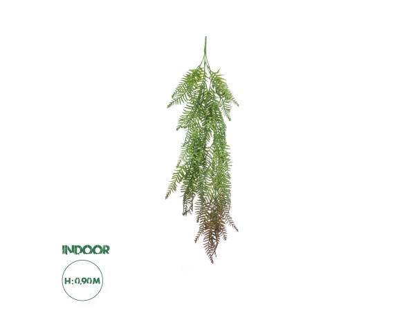 GloboStar® Artificial Garden HANGING FERN 20862 Τεχνητό Διακοσμητικό Κρεμαστό Φυτό Φτέρη Μ28 x Π15 x Υ90cm