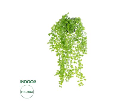 GloboStar® Artificial Garden HANGING PEACH LEAF 20880 - Τεχνητό Κρεμαστό Διακοσμητικό Φυτό Φύλλο Ροδακινιάς  Φ20 x Y50cm