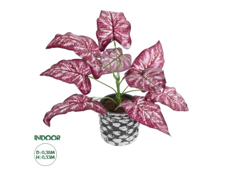 GloboStar® Artificial Garden RED POLKA 20887 Τεχνητό Διακοσμητικό Φυτό Κόκκινη Πόλκα Φ38 x Υ33cm