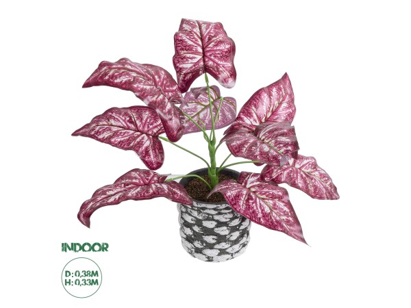 GloboStar® Artificial Garden RED POLKA 20887 Τεχνητό Διακοσμητικό Φυτό Κόκκινη Πόλκα Φ38 x Υ33cm