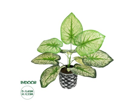 GloboStar® Artificial Garden CALADIUM 20889 Τεχνητό Διακοσμητικό Φυτό Τροπικό Καλάδιο Φ40 x Υ33cm