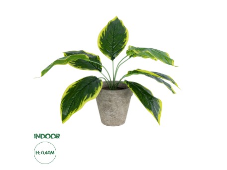 GloboStar® Artificial Garden YELLOW HOSTA PLANT 20899 Τεχνητό Διακοσμητικό Φυτό Κίτρινη Χόστα Φ45 x Υ40cm