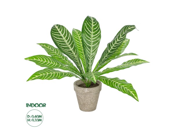 GloboStar® Artificial Garden  ZEBRA POTTED PLANT 20906 Διακοσμητικό Φυτό Ζέμπρα Φ40 x Υ33cm