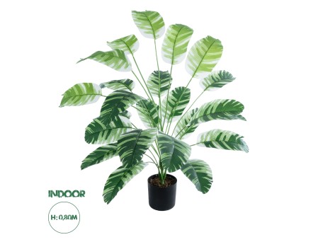 GloboStar® Artificial Garden BANANA ZEBRA PLANT 20918 - Διακοσμητικό Φυτό Μπανανιά Ζέβρα Φ83 x Υ80cm