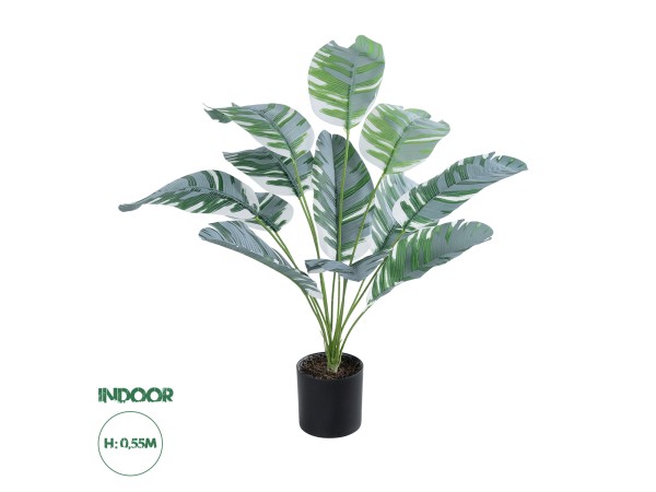 GloboStar® Artificial Garden BANANA PLANT ZEBRA 20930 - Διακοσμητικό Φυτό Μπανανιά Ζέβρα Φ70 x Υ55cm