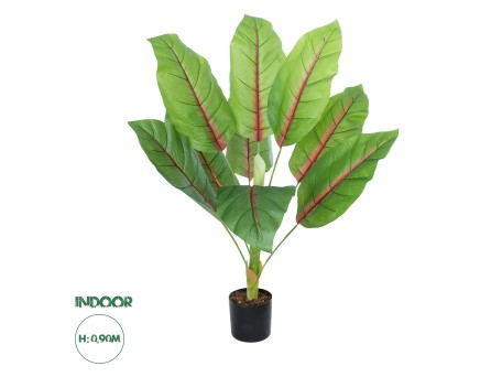 GloboStar® Artificial Garden BLOOD BANANA PLANT 20944 - Διακοσμητικό Φυτό Αιματόφυλλη Μπανανιά Φ70 x Υ90cm