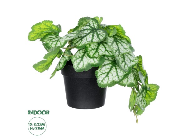 GloboStar® Artificial Garden WHITE BEGONIA PLANT 20947 Διακοσμητικό Φυτό Λευκή Βιγόνια Φ23 x Υ16cm