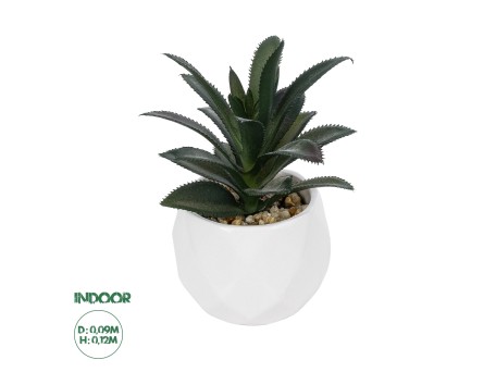 GloboStar® Artificial Garden SUCCULENT ALOE POTTED PLANT 20983 Διακοσμητικό Φυτό Αλόης Φ9 x Υ12cm