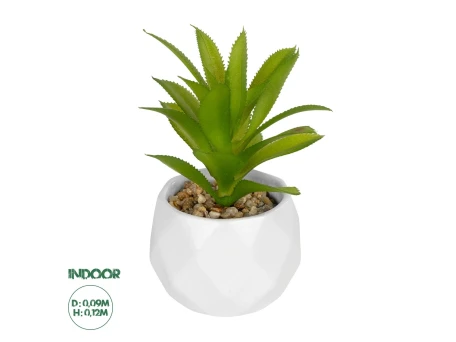 GloboStar® Artificial Garden SUCCULENT ALOE POTTED PLANT 20984 Διακοσμητικό Φυτό Αλόη Φ9 x Υ12cm