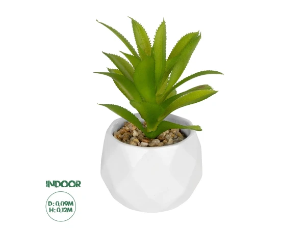 GloboStar® Artificial Garden SUCCULENT ALOE POTTED PLANT 20984 Διακοσμητικό Φυτό Αλόη Φ9 x Υ12cm