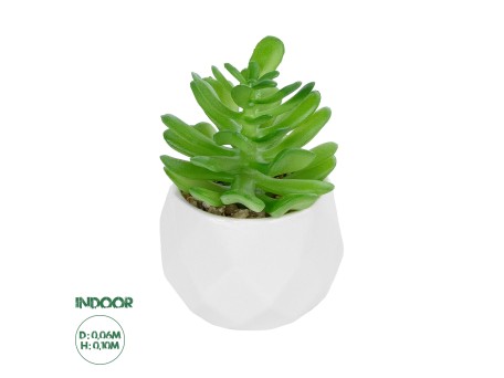GloboStar® Artificial Garden SUCCULENT CRASSULA POTTED PLANT 20986 Διακοσμητικό Φυτό Κρασούλα Φ6 x Υ10cm