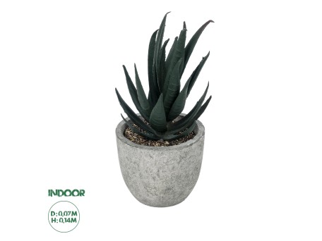 GloboStar® Artificial Garden SUCCULENT ALOE POTTED PLANT 21007 Διακοσμητικό Φυτό Αλόη  Φ7 x Υ14cm
