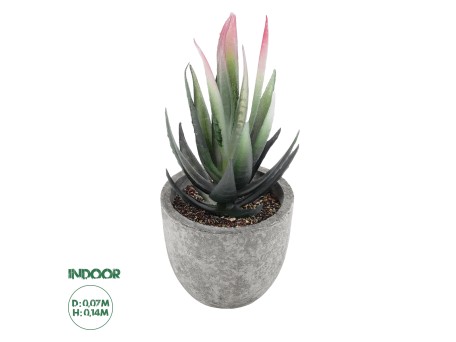 GloboStar® Artificial Garden SUCCULENT ALOE 21008 Διακοσμητικό Φυτό Παχύφυτο Αλόη Υ14cm