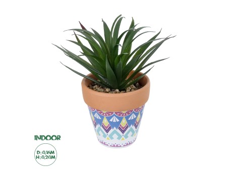GloboStar® Artificial Garden SUCCULENT SANSEVIERIA POTTED PLANT 21047 Διακοσμητικό Φυτό Σανσεβιέρια  Φ16x Υ20cm