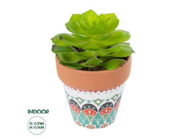 GloboStar® Artificial Garden SUCCULENT ECHEVERIA 21049 Διακοσμητικό Φυτό Παχύφυτο Εχεβέρια Υ14cm