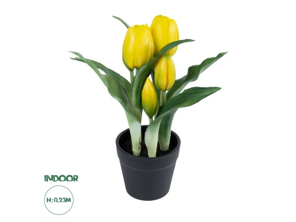GloboStar® Artificial Garden YELLOW TULIP 21093 Διακοσμητικό Φυτό Κίτρινη Τουλίπα Υ23cm GloboStar® Artificial Garden YELLOW TULIP 21093 Διακοσμητικό Φυτό Κίτρινη Τουλίπα Υ23cm