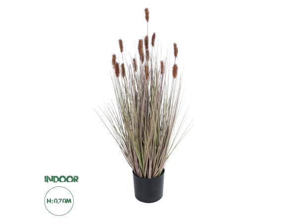 GloboStar® Artificial Garden BROWN LAGURUS 21099 Διακοσμητικό Φυτό Καφέ Λαγοουρά Υ70cm