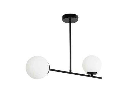 GLOBOSTAR® GLOBUS 201-0118 Μοντέρνο Φωτιστικό Οροφής με Ντουί 2 x E27 AC 220-240V IP20 - Λευκό & Μαύρο - Μ65 x Π15 x Υ23cm