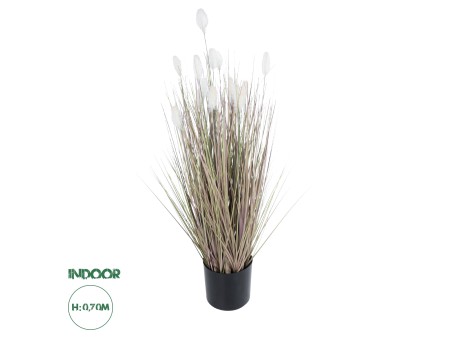 GloboStar® Artificial Garden BEIGE LAGURU 21100 Διακοσμητικό Φυτό Μπεζ Λαγοουρά Υ70cm