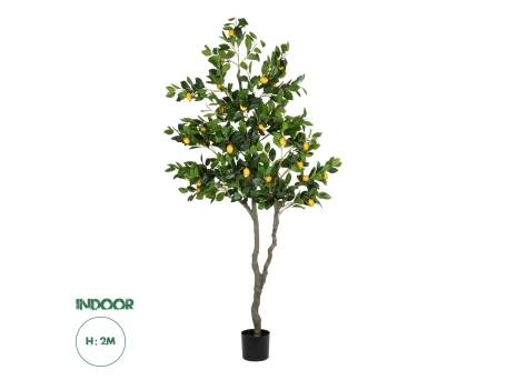 GloboStar® Artificial Garden LEMON TREE 21106 Τεχνητό Διακοσμητικό Δέντρο Λεμονιά Υ200cm