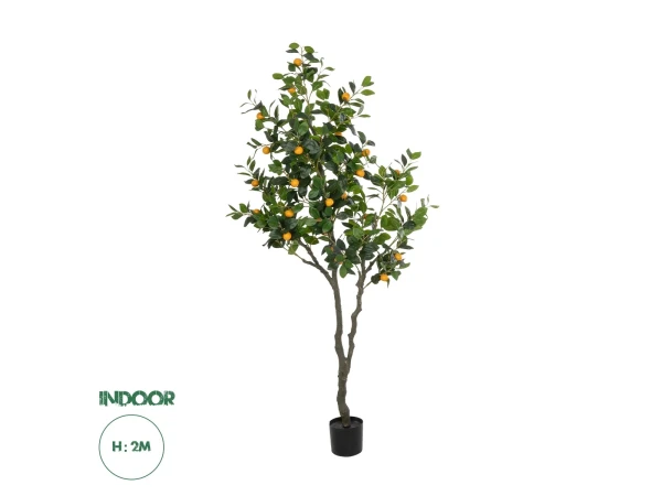 GloboStar® Artificial Garden ORANGE TREE 21110 Τεχνητό Διακοσμητικό Δέντρο Πορτοκαλιά Μ110 x Π80 x Υ200cm