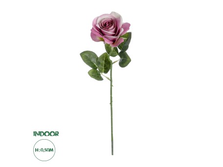 GloboStar® Artificial Garden  PINK ROSE BRANCH 21136 Τεχνητό Διακοσμητικό Κλαδί ΡοζΤριαντάφυλλο Y50cm