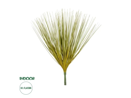 GloboStar® Artificial Garden YELLOW GREEN GRASS BOUQUET 21158 Τεχνητό Διακοσμητικό Μπουκέτο Grass Κίτρινο Πράσινο Y45cm