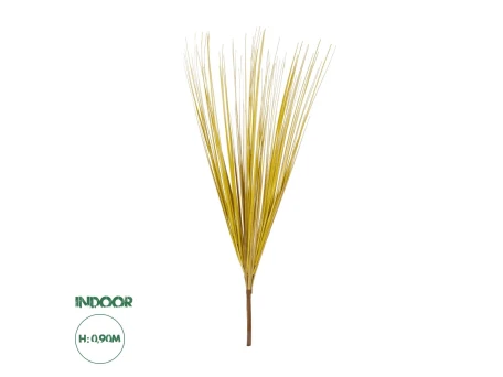 GloboStar® Artificial Garden YELLLOW GRASS BOUQUET 21162 Τεχνητό Διακοσμητικό Μπουκέτο Grass Κίτρινο Y90cm