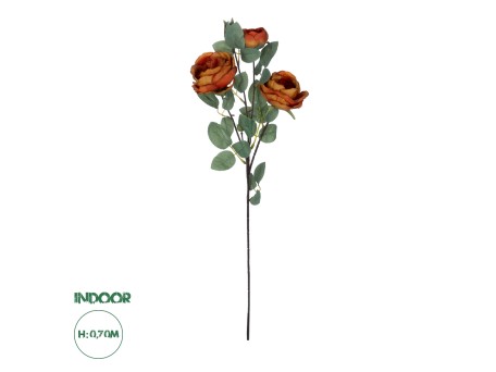 GloboStar® Artificial Garden CORAL RED CLIMBING ROSE BRANCH 21187 Τεχνητό Διακοσμητικό Κλαδί Τριαντάφυλλο Κοραλί Y70cm
