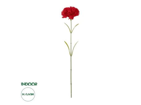 GloboStar® Artificial Garden Red CARNATION BRANCH 21210 Τεχνητό Διακοσμητικό Κλαδί Γαρίφαλο Κόκκινο Y60cm