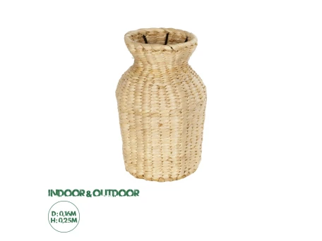 GloboStar® Artificial Garden HAVANA 21222 Διακοσμητικό Πλεκτό Καλάθι - Κασπώ Γλάστρα - Flower Pot Μπεζ Μ16 x Π16 x Υ25cm