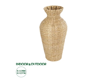 GloboStar® Artificial Garden HAVANA 21229 Διακοσμητικό Πλεκτό Καλάθι - Κασπώ Γλάστρα - Flower Pot Μπεζ Π29 x M29 x Υ57cm