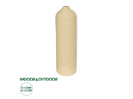 GloboStar® Artificial Garden VALENCIA 21246 Διακοσμητικό Κεραμικό Βάζo Μπεζ Π10 x Μ10 x Υ33 cm