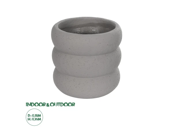 GloboStar® Artificial Garden ALBERT 21248 Διακοσμητική Κεραμική Γλάστρα ΓΚΡΙ Π18 x Μ18 x Υ16 cm