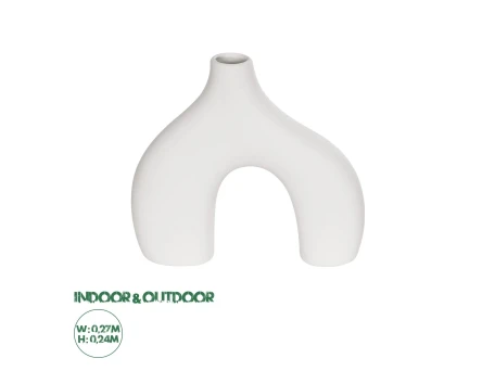 GloboStar® Artificial Garden TOLEDO 21251 Διακοσμητικό Κεραμικό Βάζo Λευκό Π27 x Μ6 x Υ24 cm