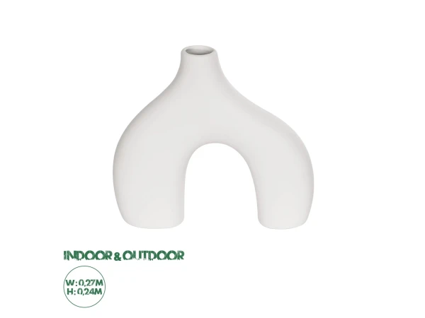 GloboStar® Artificial Garden TOLEDO 21251 Διακοσμητικό Κεραμικό Βάζo Λευκό Π27 x Μ6 x Υ24 cm GloboStar® Artificial Garden TOLEDO 21251 Διακοσμητικό Κεραμικό Βάζo Λευκό Π27 x Μ6 x Υ24 cm