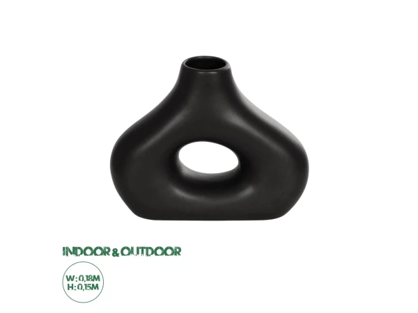 GloboStar® Artificial Garden HORIZON 21252 Διακοσμητικό Κεραμικό Βάζo Μαύρο Π18 x Μ6 x Υ15 cm GloboStar® Artificial Garden HORIZON 21252 Διακοσμητικό Κεραμικό Βάζo Μαύρο Π18 x Μ6 x Υ15 cm