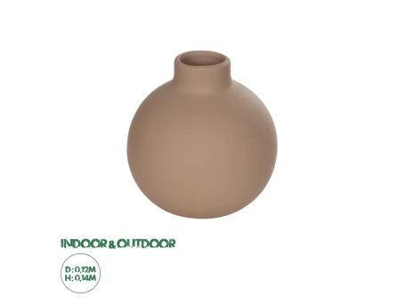 GloboStar® Artificial Garden MAURITIUS 21259 Διακοσμητικό Κεραμικό Βάζo ΚαφέΠ12 x Μ12 x Υ14 cm