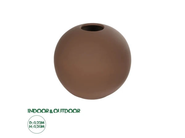 GloboStar® Artificial Garden SANUR 21261 Διακοσμητικό Κεραμικό Βάζo Καφέ Π22 x Μ22 x Υ20cm