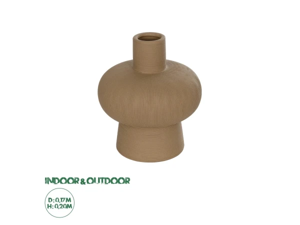 GloboStar® Artificial Garden CORNEOL 21262 Διακοσμητικό Κεραμικό Βάζo Καφέ Π17 x Μ17 x Υ20cm