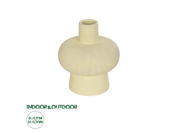 GloboStar® Artificial Garden ICEBERG 21263 Διακοσμητικό Κεραμικό Βάζo Μπεζ Π17 x Μ17 x Υ20cm