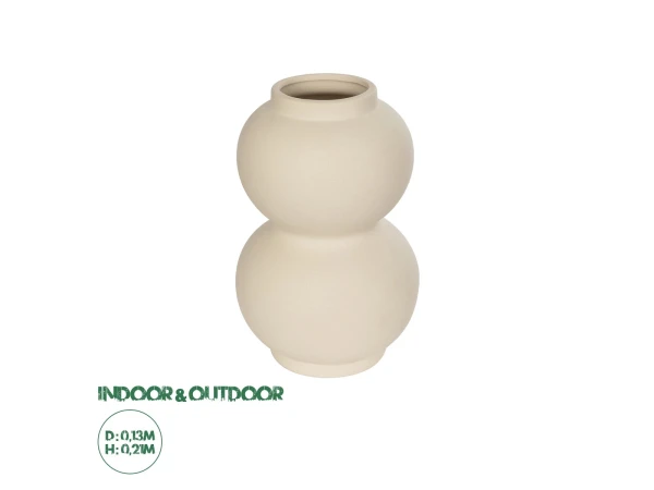 GloboStar® Artificial Garden PEARL 21265 Διακοσμητικό Κεραμικό Βάζo Μπεζ Π13 x Μ13 x Υ21cm