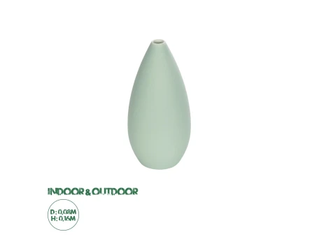 GloboStar® Artificial Garden SEYHELLES 21266 Διακοσμητικό Κεραμικό Βάζo Τιρκουάζ Π8 x Μ8 x Υ16cm