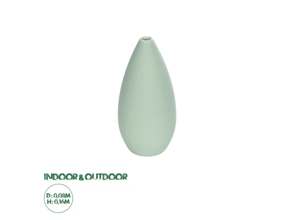 GloboStar® Artificial Garden SEYHELLES 21266 Διακοσμητικό Κεραμικό Βάζo Τιρκουάζ Π8 x Μ8 x Υ16cm