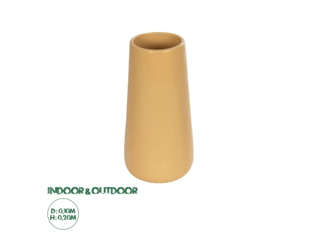 GloboStar® Artificial Garden LEGIAN 21268 Διακοσμητικό Κεραμικό Βάζo Πορτοκαλι Π10 x Μ10 x Υ20cm