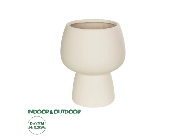 GloboStar® Artificial Garden MOREA 21270 Διακοσμητικό Κεραμικό Βάζo Μπεζ Π17 x Μ17 x Υ20cm