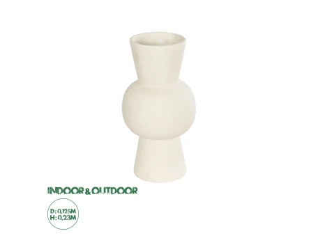 GloboStar® Artificial Garden BANGKOK 21274 Διακοσμητικό Κεραμικό Βάζο Μπεζ Μ12.5 x Π12.5 x Υ23cm