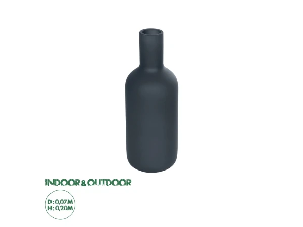 GloboStar® Artificial Garden MYSTIQUE 21275 Διακοσμητικό Κεραμικό Βάζo Γκρι Π7 x Μ7 x Υ20cm